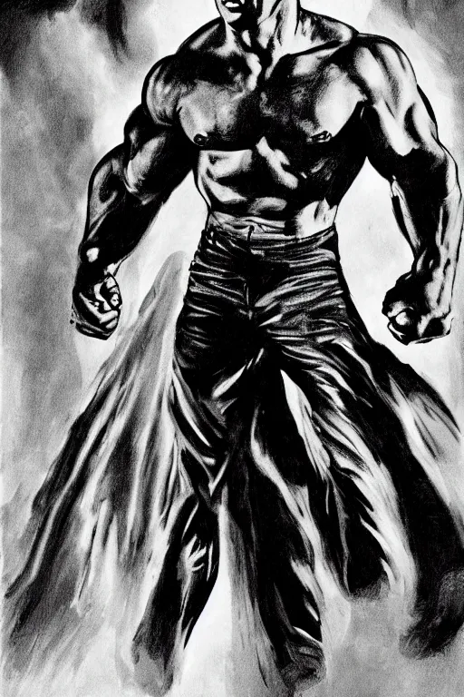 Image similar to james dean as the incredible hulk! towering, tall, large, huge, big! detailed photoillustration.