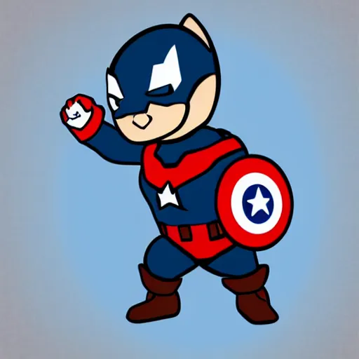 Prompt: cute corgi dressed as captain america, comic style vector art