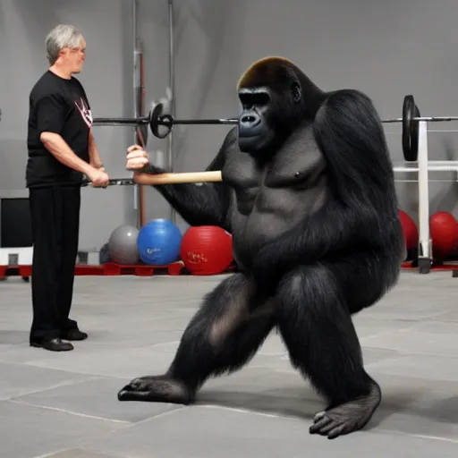 Prompt: gorilla Olympic weightlifting