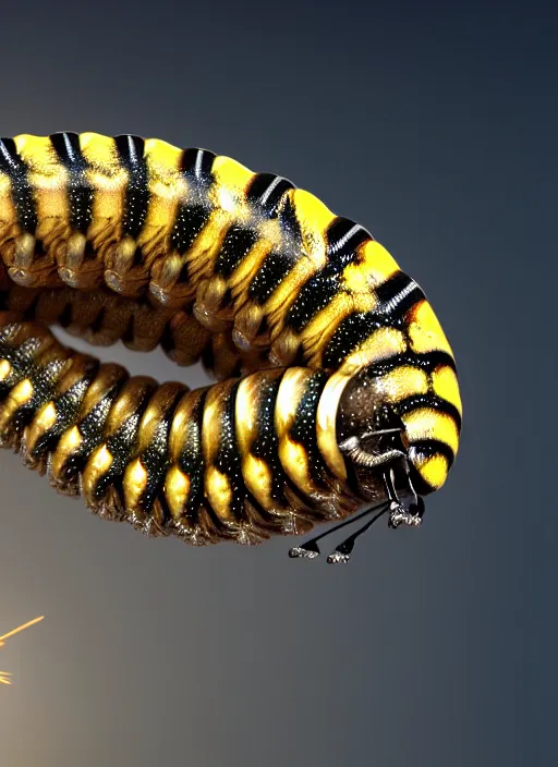 Prompt: caterpillar jumping on a star, realistic, sharp focus, 8 k high definition, concept art, insanely detailed, intricate, elegant