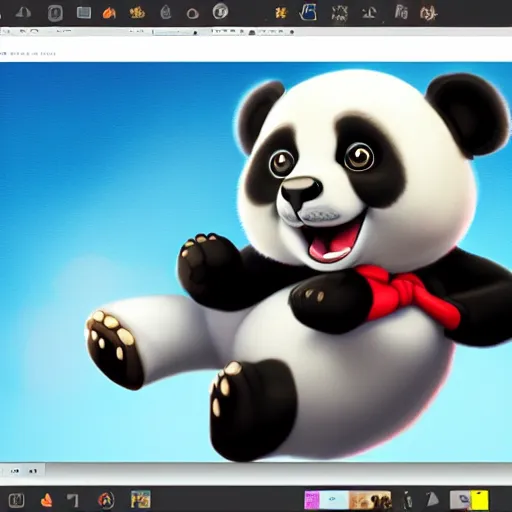 Image similar to a cartoon panda, Disney, digital art, highly detailed, award winning, concept art, intricate, sharp focus, masterpiece, Trending on Artstation HQ, unreal engine 5, 4K UHD image