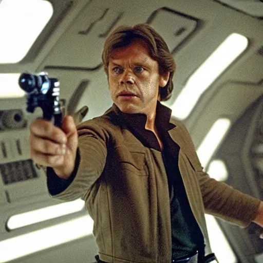 Image similar to a still of mark hamill as han solo in star wars