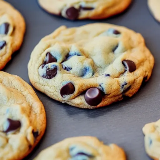 Prompt: blue ( chocolate chip cookie )