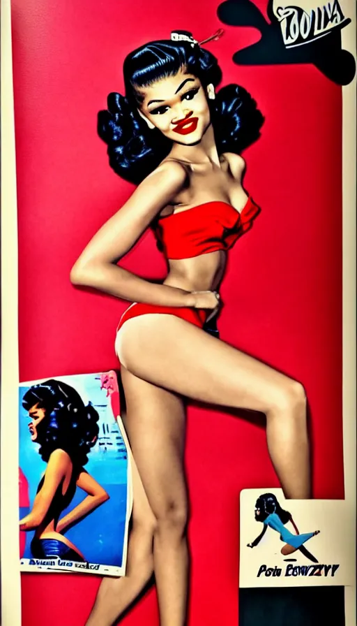 Image similar to Zendaya as a 50s pin-up model