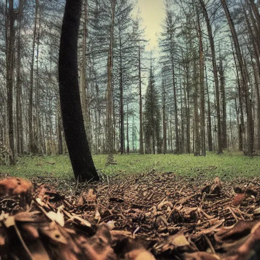 Prompt: pinhole camera forest scene extreme depth-of-field near and far