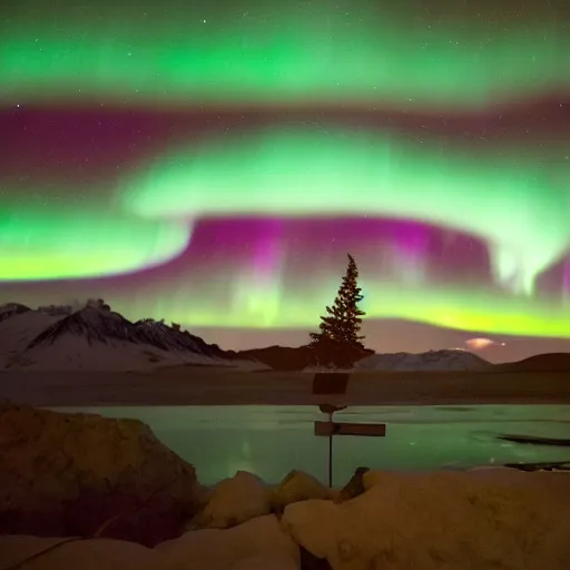 Image similar to aurora borealis in the kitchen