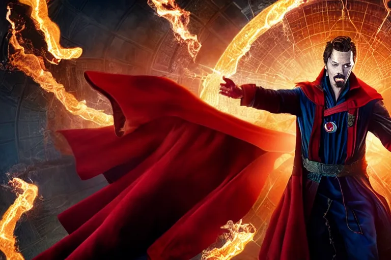 Image similar to film still of Zombie Doctor Strange in new avengers movie, 4k