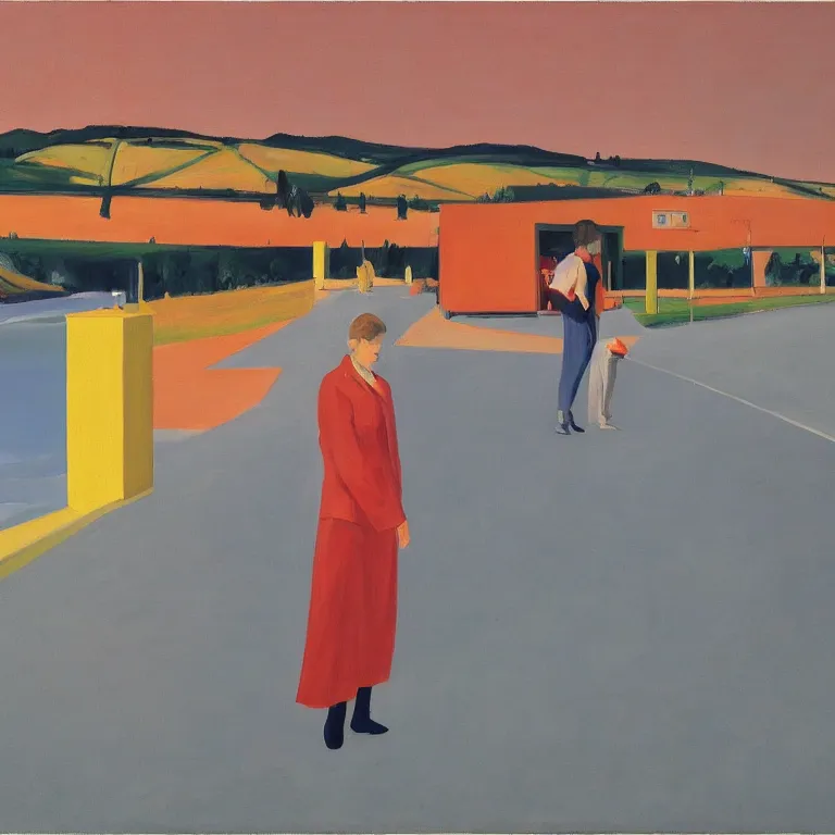 Prompt: dreaming future of südburgenland, painted by Alex Katz, painted by Edward Hopper, airbrush