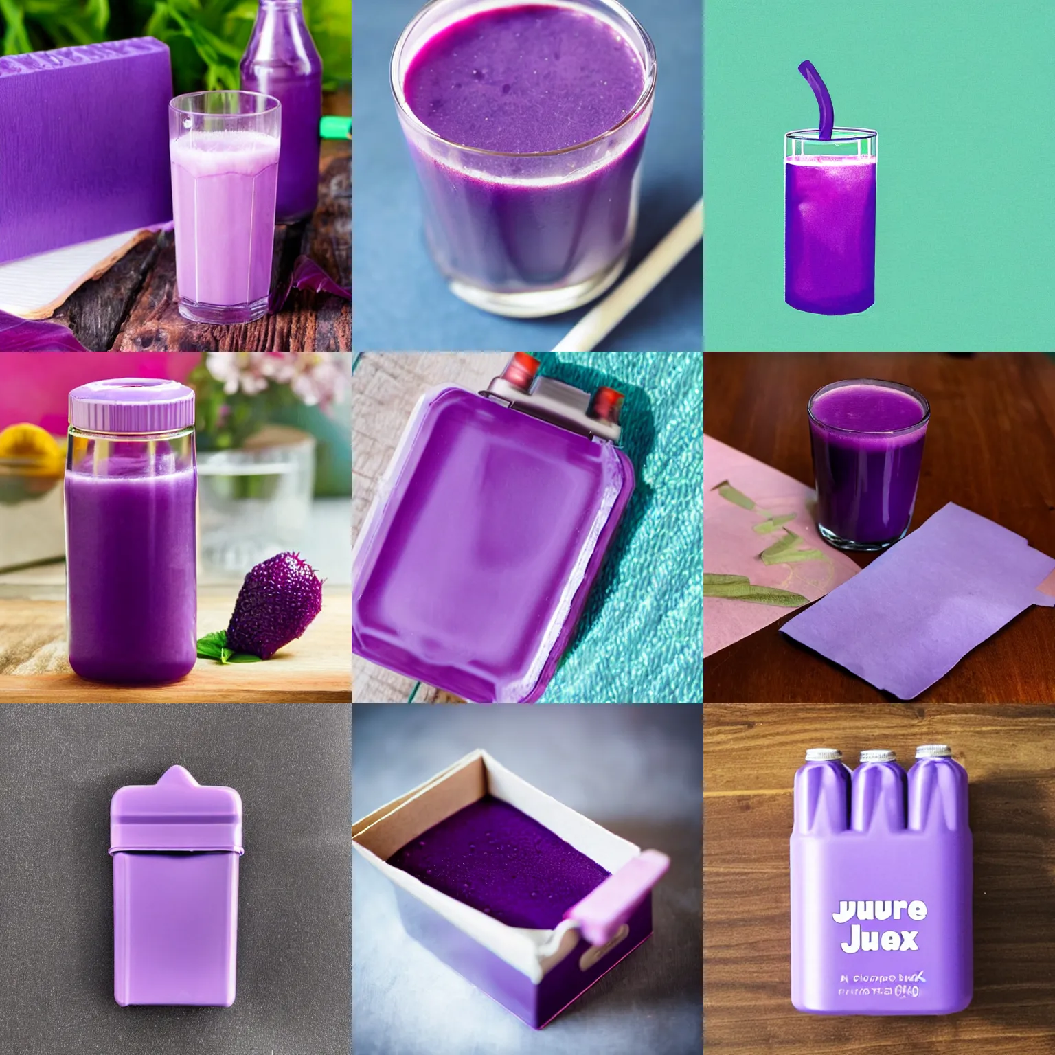 Prompt: a purple juicebox