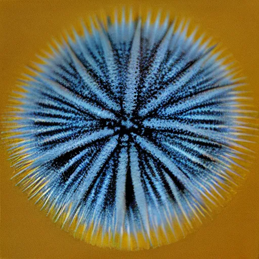 Prompt: sea urchin in the style of cyanotype