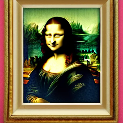 Prompt: mona lisa oil painting smiling