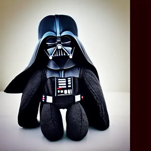 Image similar to a beautiful photo of a plushy darth vader teddy bear, trending on instagram