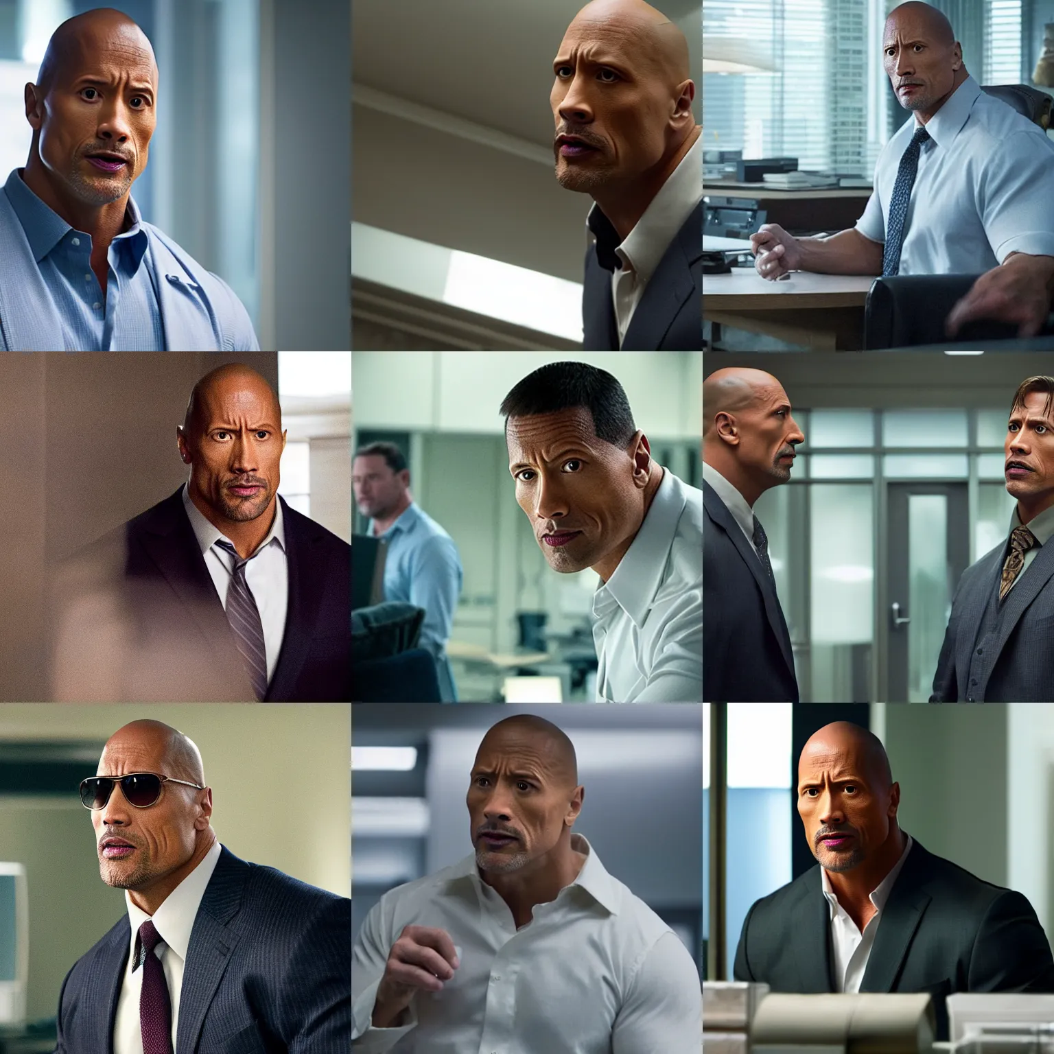 Prompt: 4 k still from the big short, starring dwayne johnson