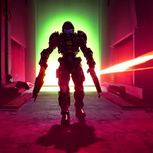 Image similar to a still of the doom slayer in breaking bad, hyperdetailed, cinematic lighting