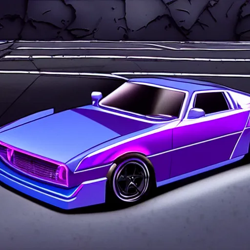 Prompt: a synthwave sports car