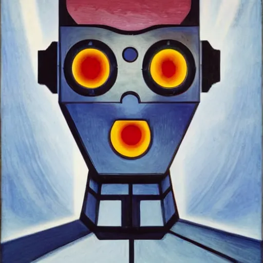 Image similar to the robot wearing her human mask, by christopher kit williams and nicholas roerich, symbolist, dramatic lighting, elaborate geometric ornament, art brut, god rays, soft cool colors, smooth, sharp focus, extremely detailed