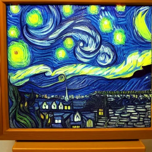 Image similar to Charizard, starry night, van gogh, oil painting