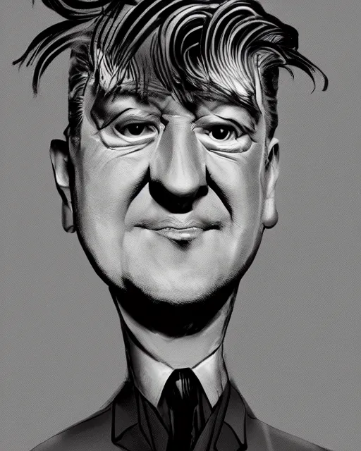 Prompt: a portrait of david lynch, anime style, ghibly, trending on artstation,