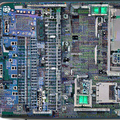 Image similar to motherboard shape like a istanbul city, realistic,