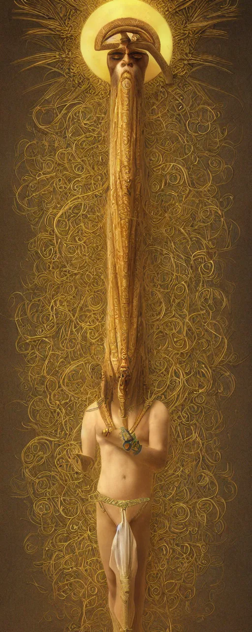 Prompt: ibis-headed god thoth, highly detailed, concept art, intricate, sharp focus, einar jonsson and bouguereau