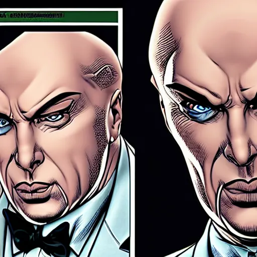 Image similar to Dr. Evil, comic portrait by J Scott Campbell, intricate details