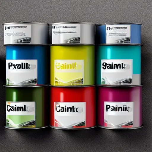 Prompt: can of paint, minimal, modern, solid colors, mix