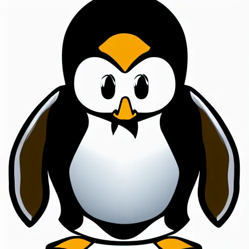 Prompt: penguin vector graphic three color