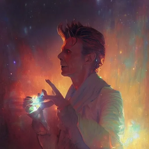 Prompt: david bowie as doctor who, radiant light, caustics, heroic, bright iridescent light, by gaston bussiere, bayard wu, greg rutkowski, maxim verehin