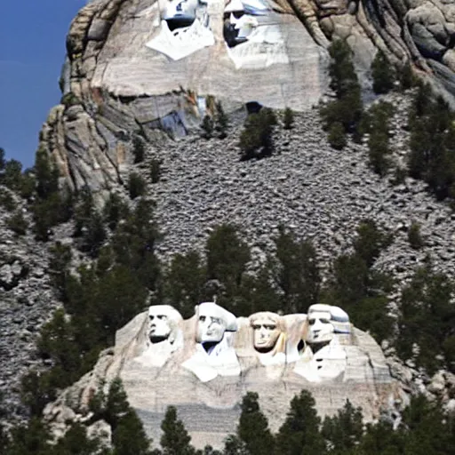 Prompt: Mount Rushmore featuring Obama