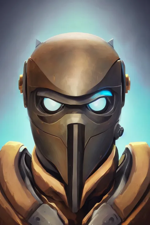 Image similar to epic mask helmet robot ninja portrait stylized as fornite style game design fanart by concept artist gervasio canda, behance hd by jesper ejsing, by rhads, makoto shinkai and lois van baarle, ilya kuvshinov, rossdraws global illumination radiating a glowing aura global illumination ray tracing hdr render in unreal engine 5