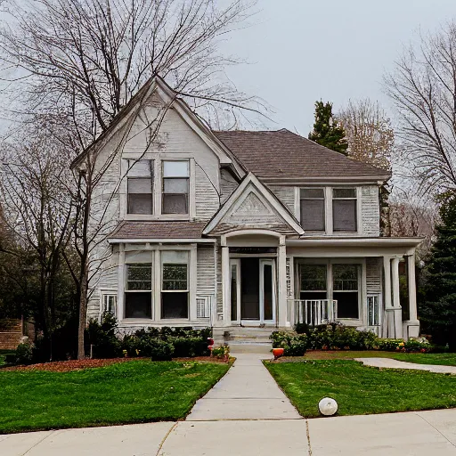 Image similar to house in wheaton, il. photographed with leica summilux - m 2 4 mm lens, iso 1 0 0, f / 8, portra 4 0 0