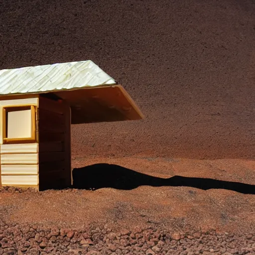 Image similar to baby toy house in the dessert, big scale