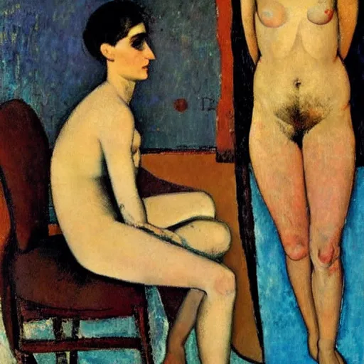 Image similar to art by eakins thomas, modigliani amedeo, duchamp - villon raymond