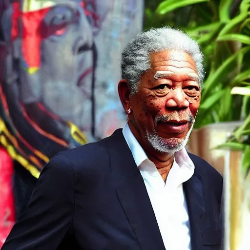 Image similar to morgan freeman as indonesian presiden, wearing batik