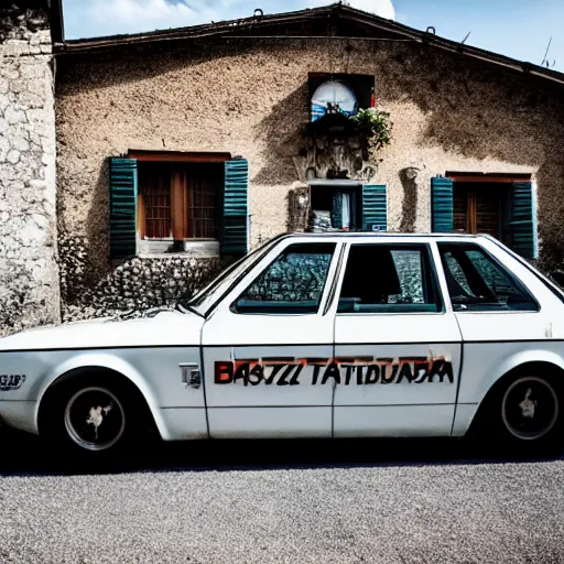 Prompt: bosozoku car speeding in the Italian countryside