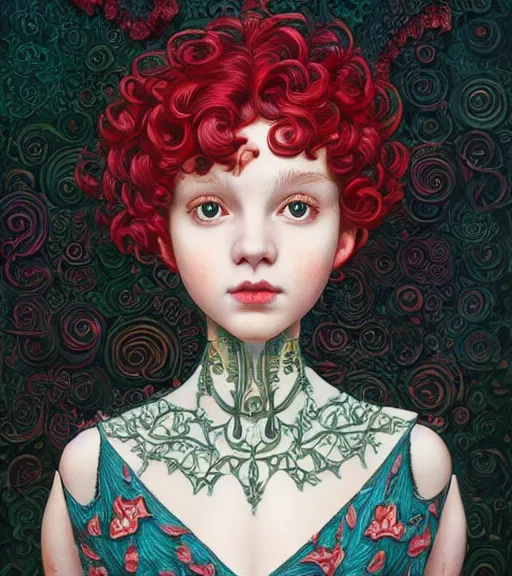 Prompt: beautiful girl, short black curly hair, round face : : by martine johanna and simon stalenhag and chie yoshii and casey weldon and guillermo del toro : : ornate, dynamic, particulate, rich colors, intricate, elegant, highly detailed, centered, artstation, smooth, sharp focus, octane render, 3 d