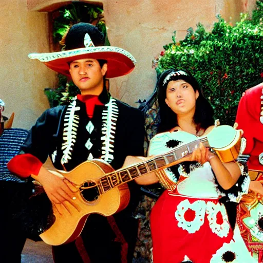 Image similar to photo, portrait, mariachi band, tlaquepaque, kodak ektachrome,