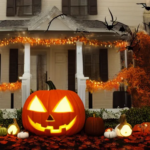 Prompt: realistic renderings of halloween scenes