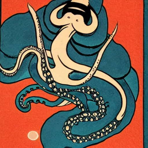 Image similar to octopus woman ukiyo - e style,