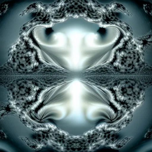 Image similar to hyperrealism photography computer simulation visualisation of parallel universe cgi anime scene with white fox by caravaggio rendered in mandelbulb 9 d