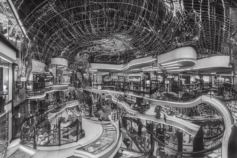 Image similar to hr giger shopping mall interior