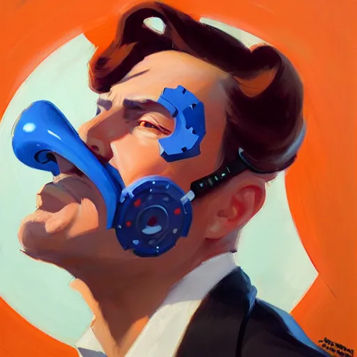 Image similar to greg manchess portrait painting of casino roulette with a mouth as overwatch character, medium shot, asymmetrical, profile picture, organic painting, sunny day, matte painting, bold shapes, hard edges, street art, trending on artstation, by huang guangjian and gil elvgren and sachin teng