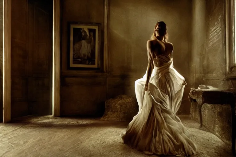 Image similar to a dream, beautiful lighting, high depth, ultra realistic, artistic, by annie leibovitz