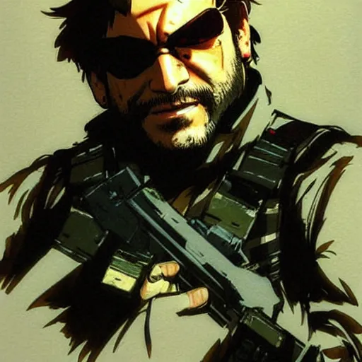 Prompt: beautiful videogame concept art of danny devito, daniel michael devito jr. from metal gear solid, by yoji shinkawa