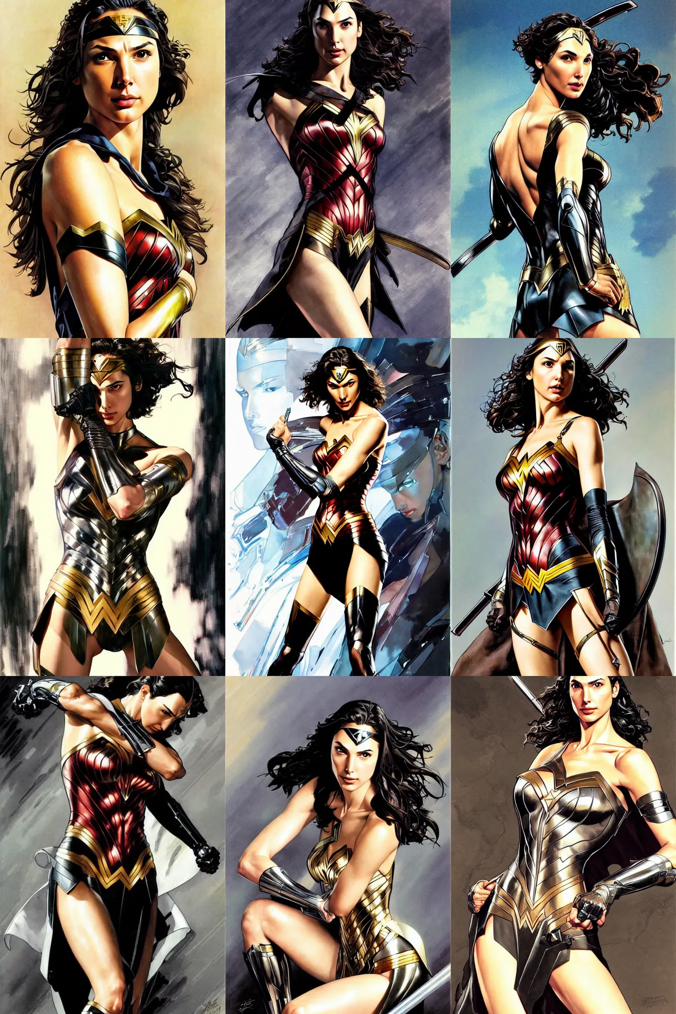 Prompt: gal gadot, painting by j. c. leyendecker, yoji shinkawa, katayama bokuyo