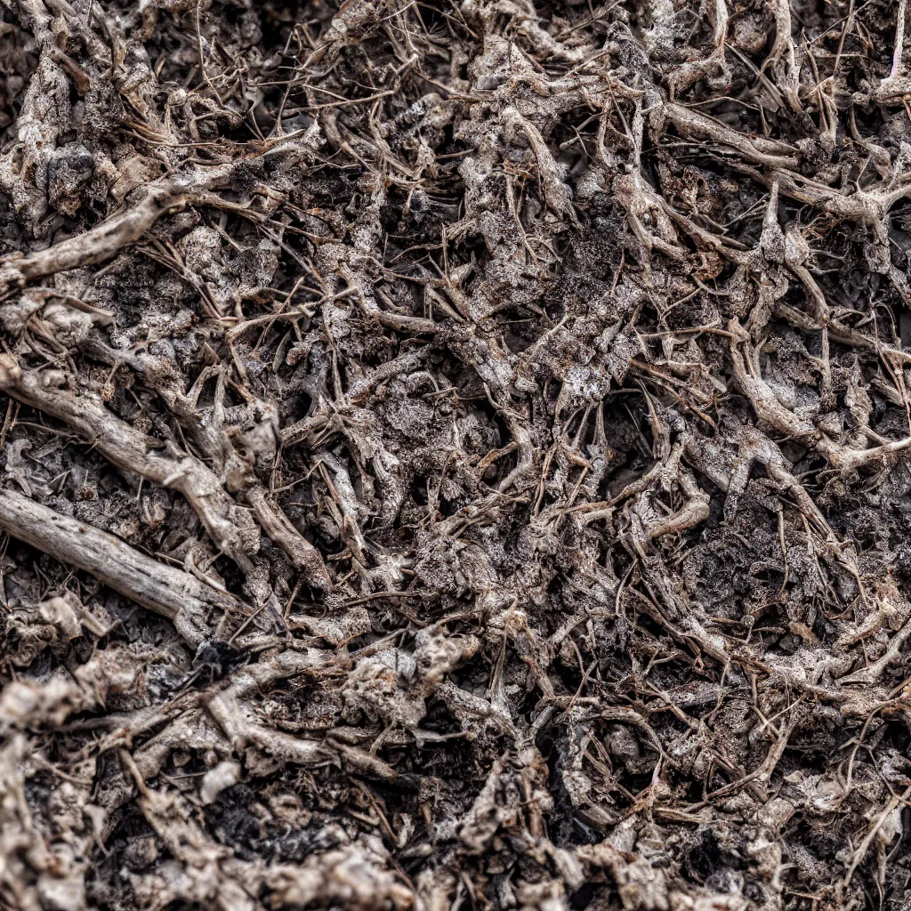 Prompt: close - up of a dry and dead branch in a forest of sand and coal, dust, wind, advertising photography