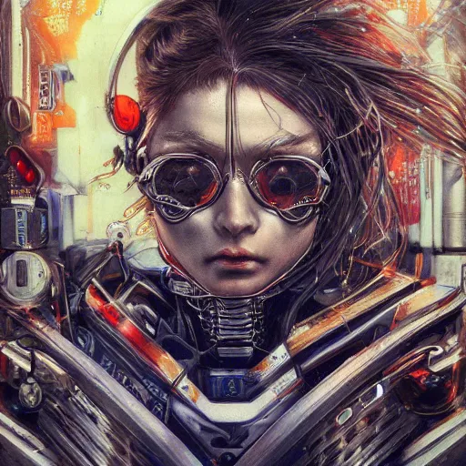 Image similar to a portrait of a character in a scenic environment by ayami kojima, hyperdetailed, cyberpunk, cool, cybernetically enhanced, trending on artstation