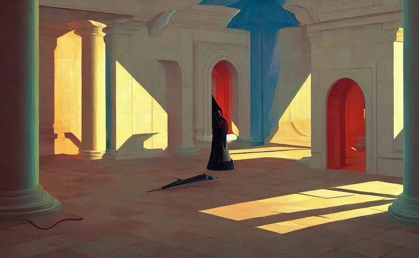 Prompt: inside a time machine portal to the castle, very coherent, painted by Edward Hopper, Wayne Barlowe, painted by James Gilleard, airbrush, art by JamesJean