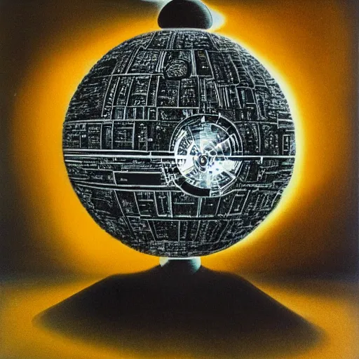 Prompt: death star, by Salvador Dali