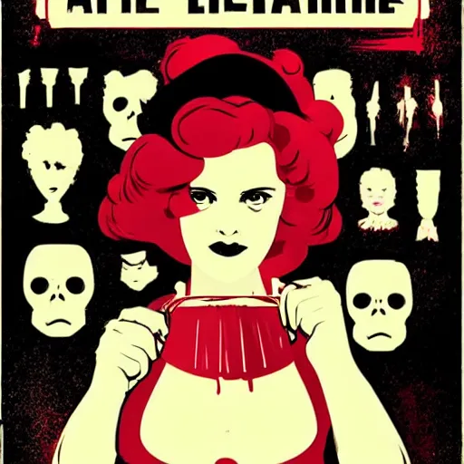 Image similar to individual cute ada lovelace silk screen butcher billy style